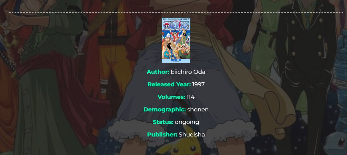 Manga Vue Laravel site preview